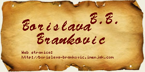 Borislava Branković vizit kartica